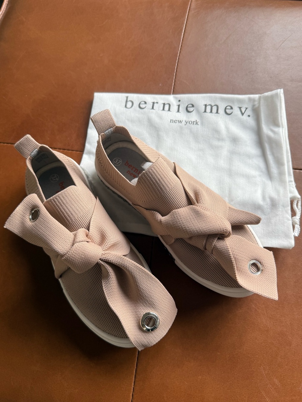 bernie mev. Knot Slip-On Sneakers in Blush Pink